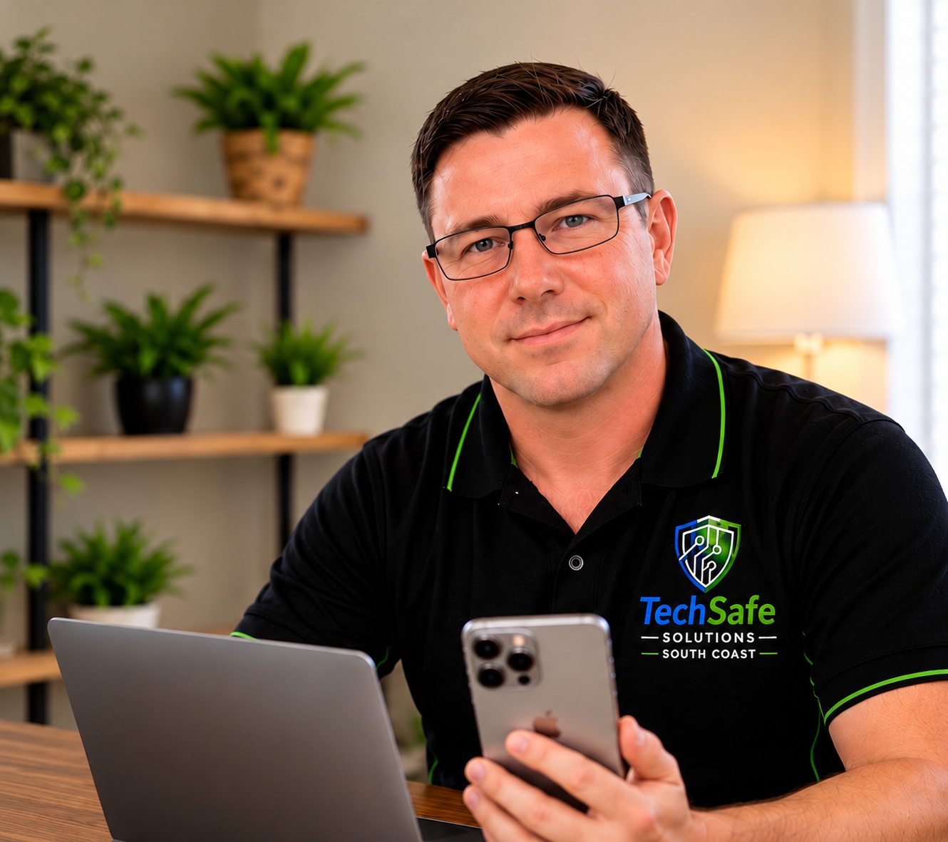 TechSafe Solutions technician helping with technology